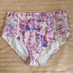 Pink marble swim bottoms
